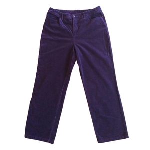 Croft & Barrow Purple Corduroy Straight Leg Stretch Pants Size 14 Regular